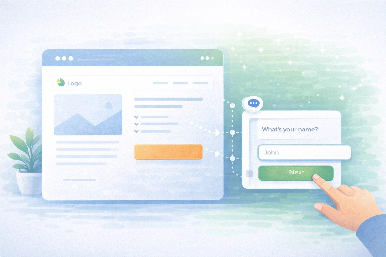 website chatbot for landing pages